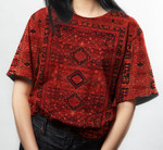 Red Traditional Oriental Boho T-Shirt