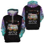 Hippie Time Peace Love World Car All Over Print Clothes
