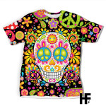 Hippie Sugar Skull EZ08 1003 All Over T-shirt - 1