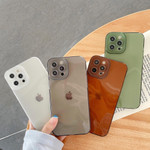 Solid Color Lens Protection iPhone Case