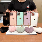 Plush Heart Plating iPhone Case