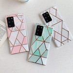 Electroplated Geometric Marble Samsung Case