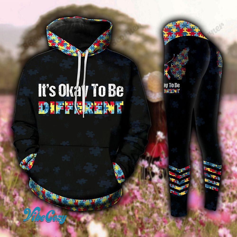 Autism Awareness It's Okay To Be Different 3D Hoodie or Legging #L