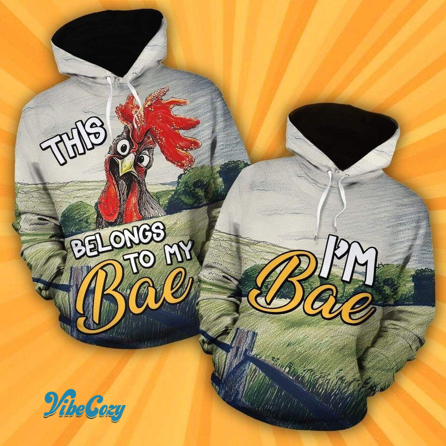 Belongs To My Bae Chicken Couple Hoodie 3D