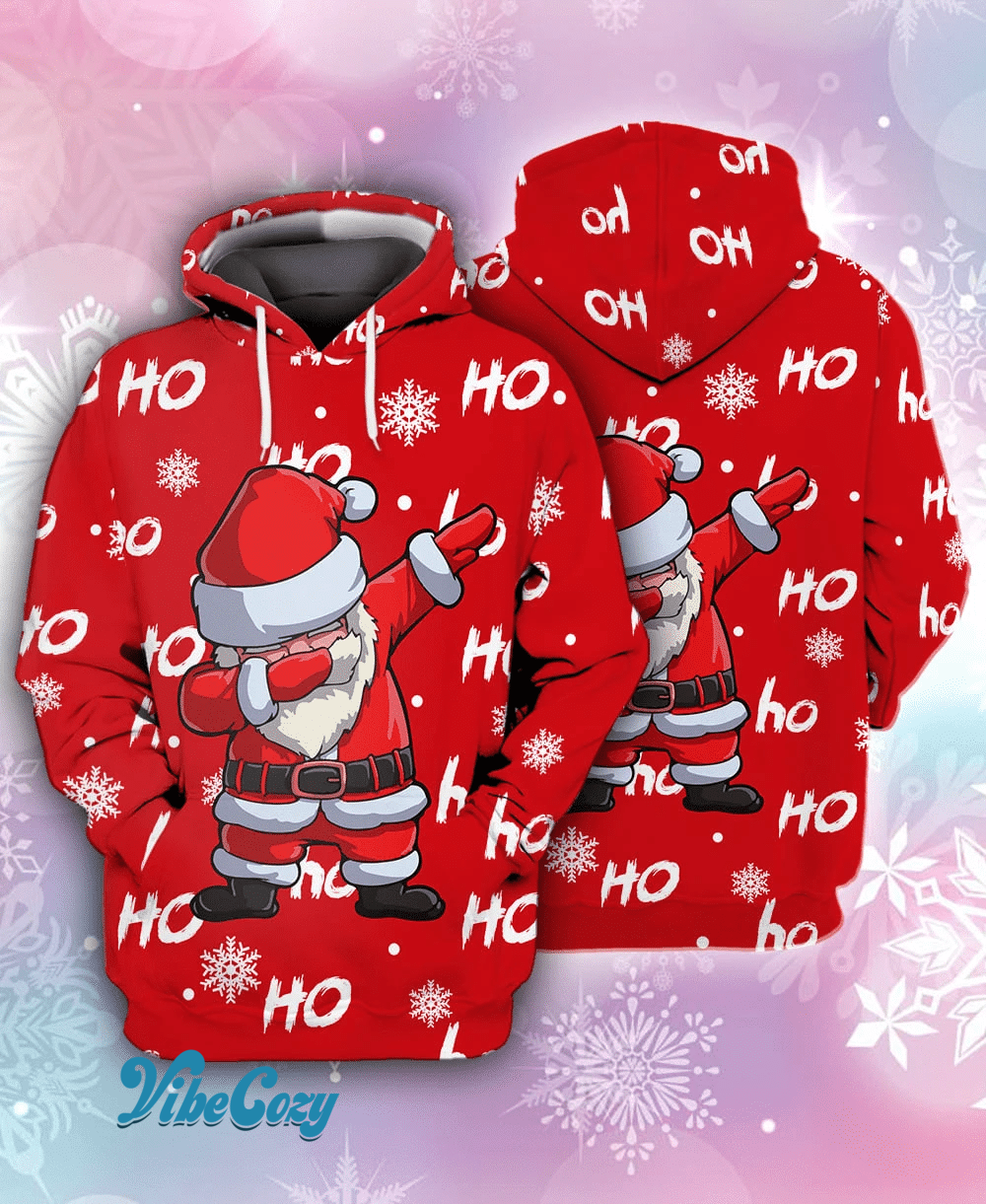 Dabbing Santa Claus Ho Ho Ho Christmas Hoodie 3D