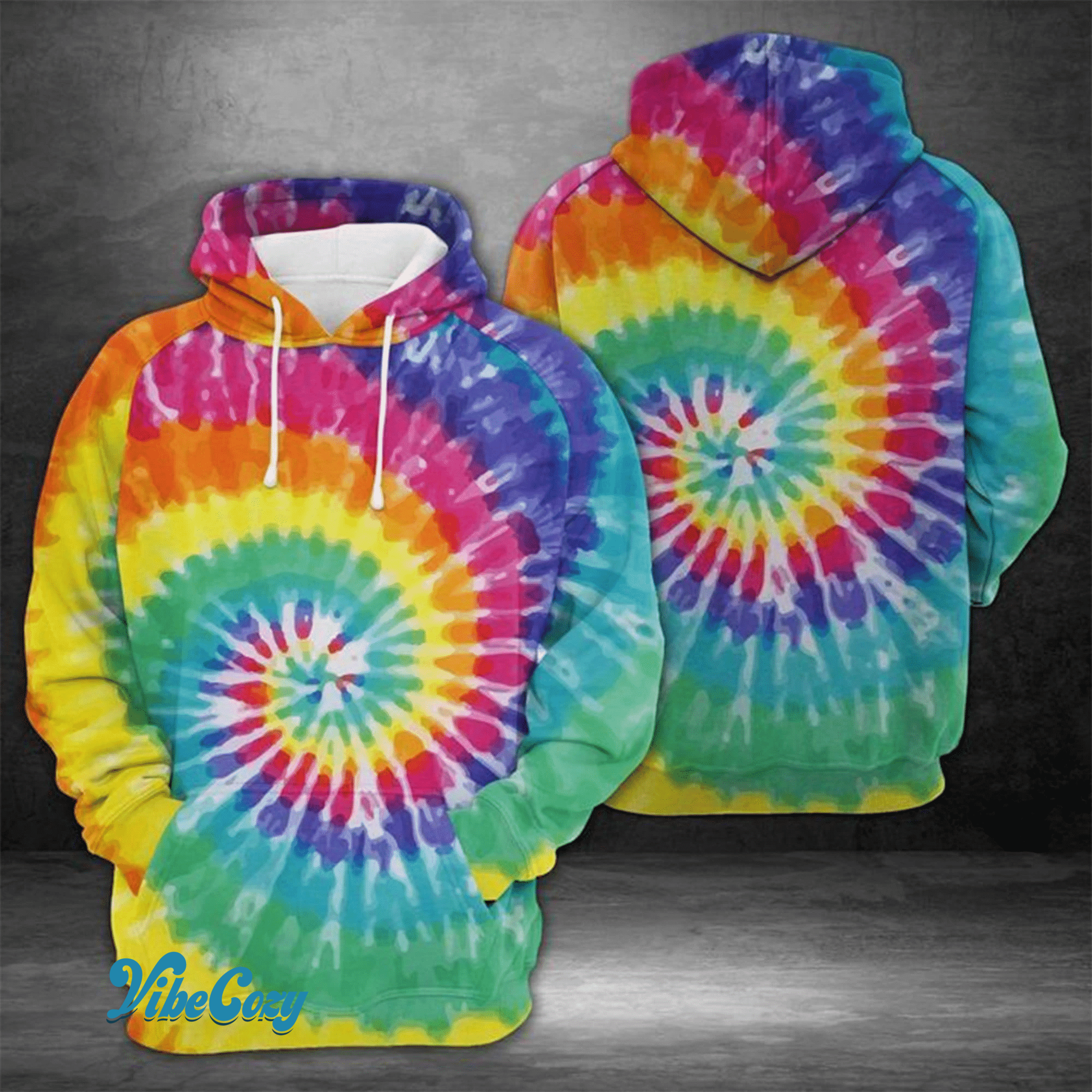 Colorful Trippy Hippie Unisex AOP Hoodie 3D #L