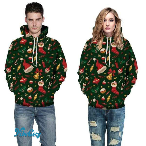 Christmas Matching Couple Hoodie 3D Xmas Decoration