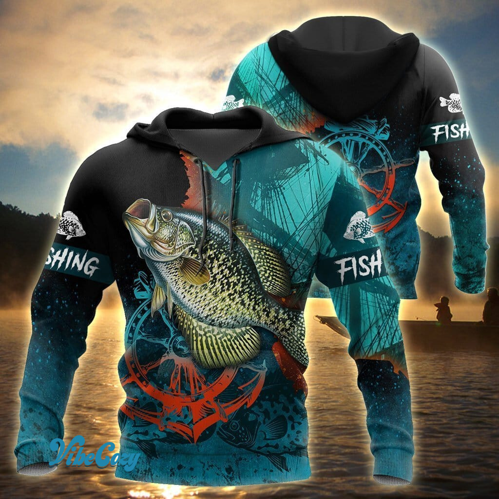 Crappie on the helm Fishing hoodie All over print #V