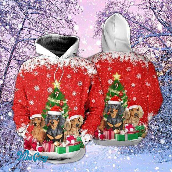Dachshund Christmas Hoodie 3D