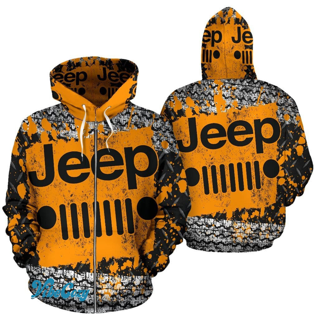 Cool Jeep Orange Hoodie 3D