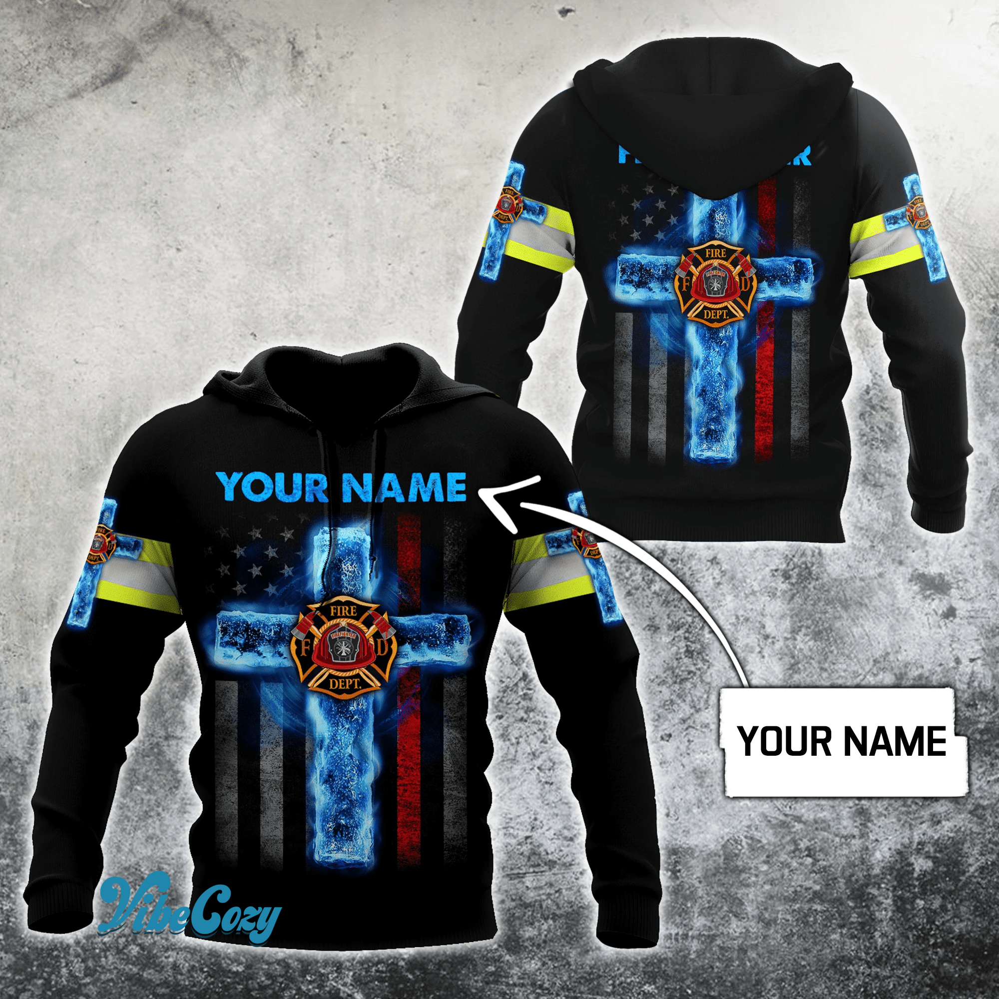 Customize Name Jesus And Firefighter Hoodie 3D