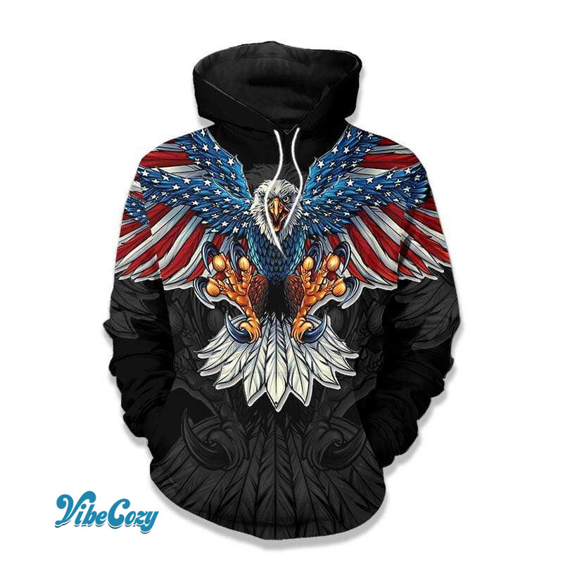 Cool American Eagle 3D Over Printed Hoodie Shirt For Pride US #H
