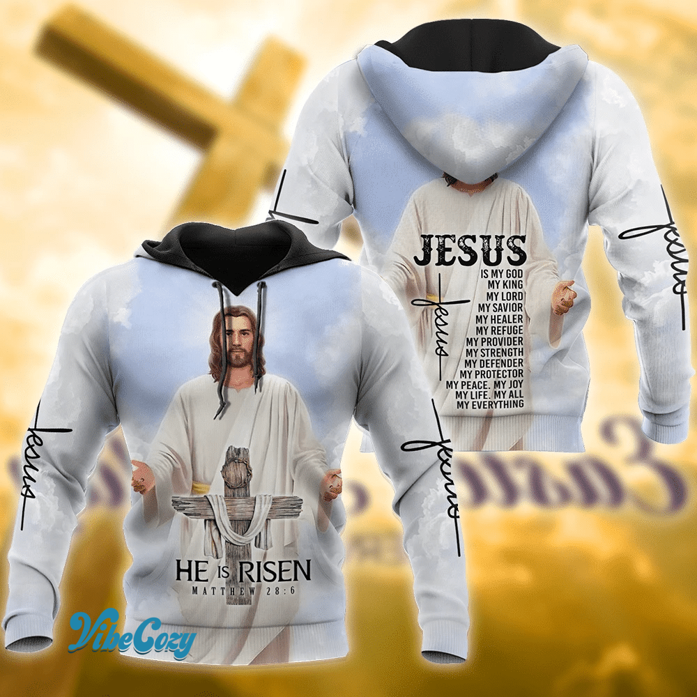 Christian Jesus is my King He is risen gift Easter day Hoodie #V