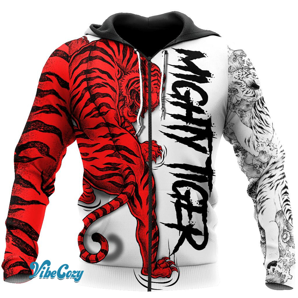 Night Tiger 3D Over Printed Hoodie for Men - TP