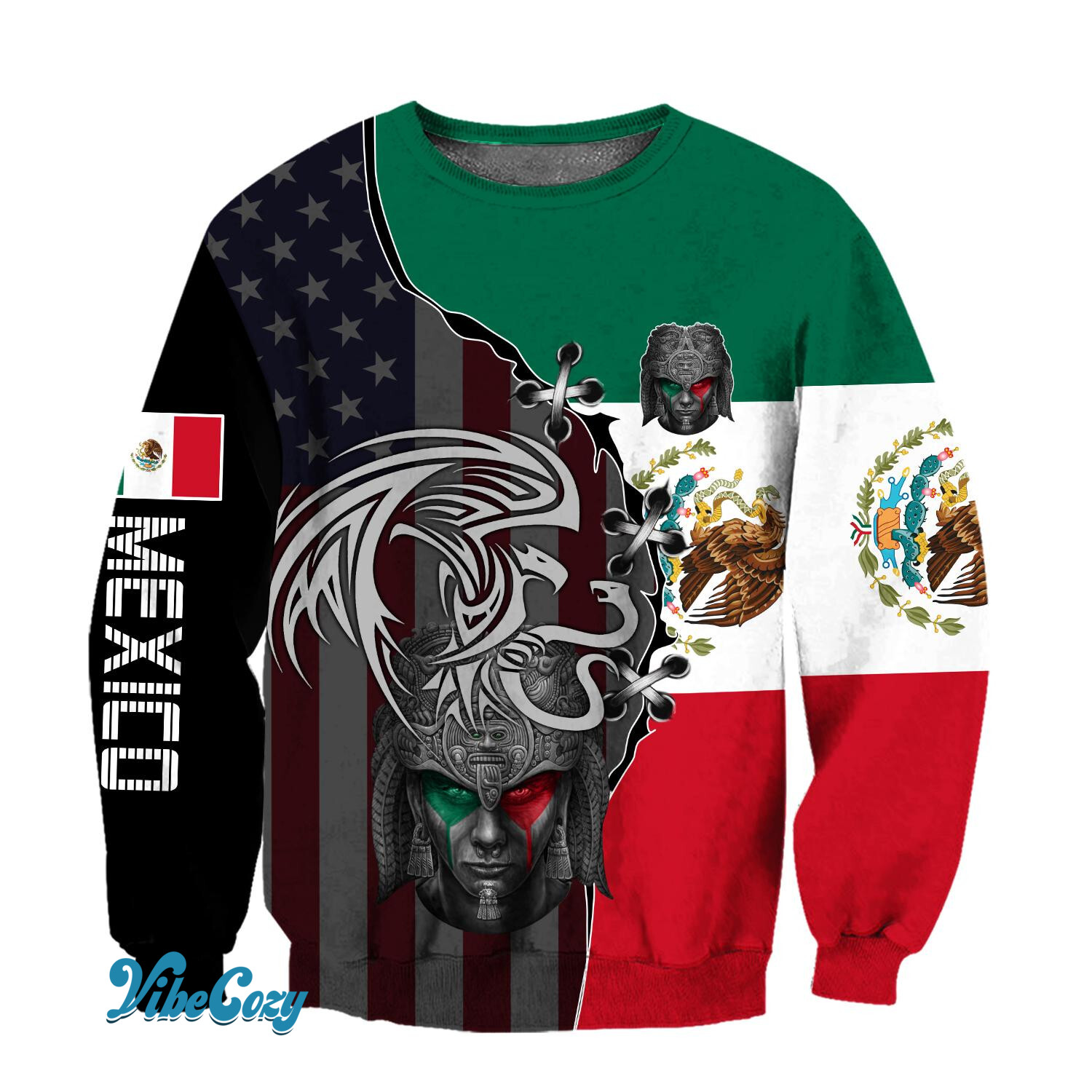 Mexico Aztec & Coat Of Arms 3D All Over Printed Hoodie Shirt Limited by SUN QB06232007-SU