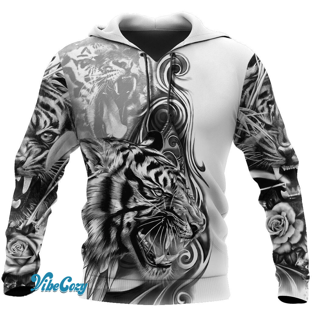 The Great Tiger Tattoo 3D All Over Print  Hoodie
