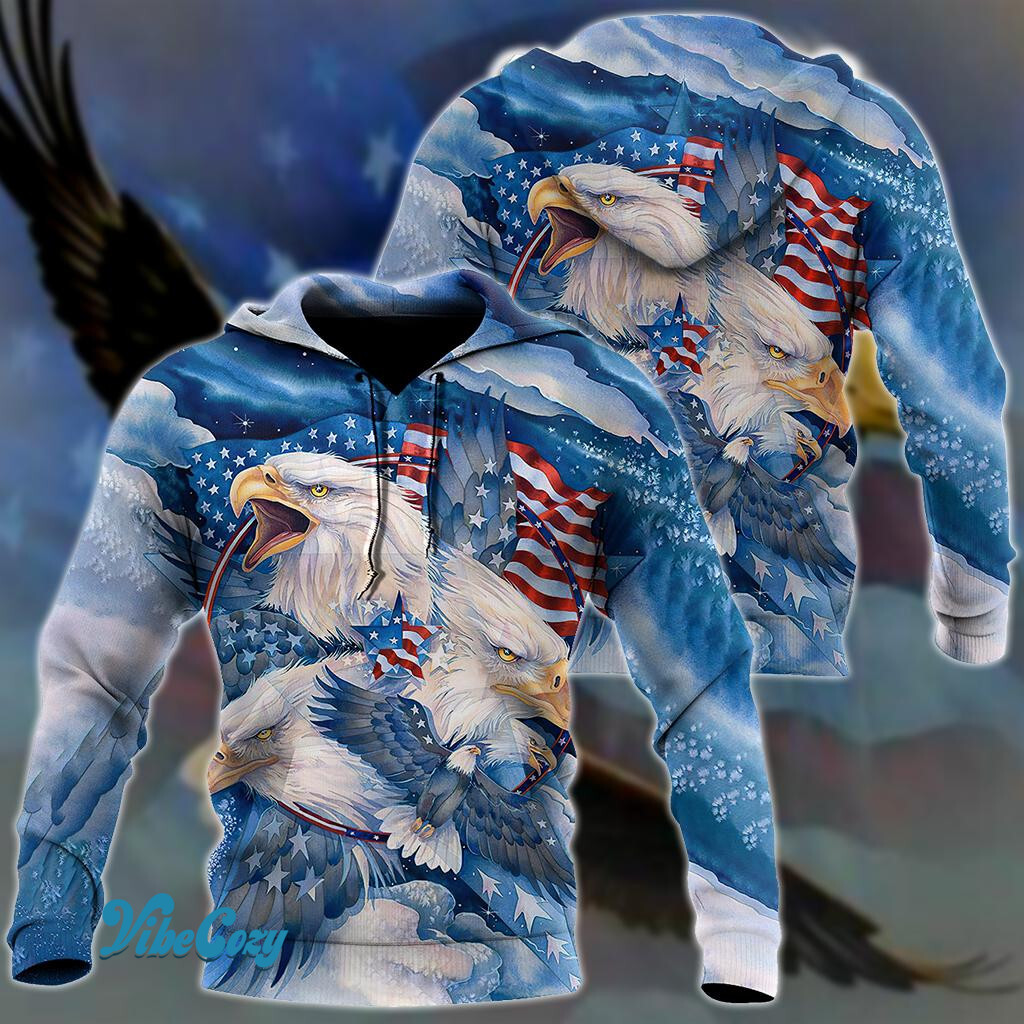 All Over Printed Bald Eagle Hoodie DD09082001-MEI