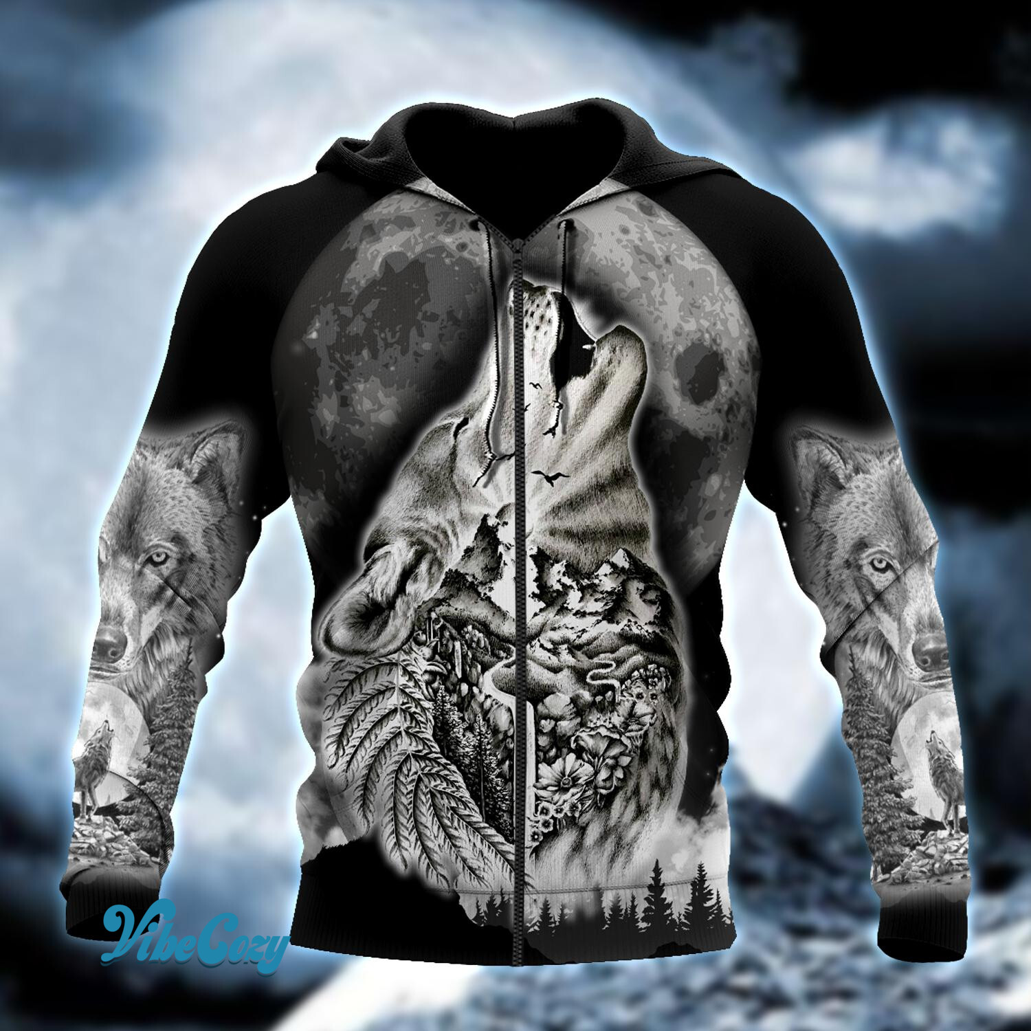 Wolf Spirit Tattoo Style 3D All Over Printed Hoodie Shirt by SUN QB05302002-SU