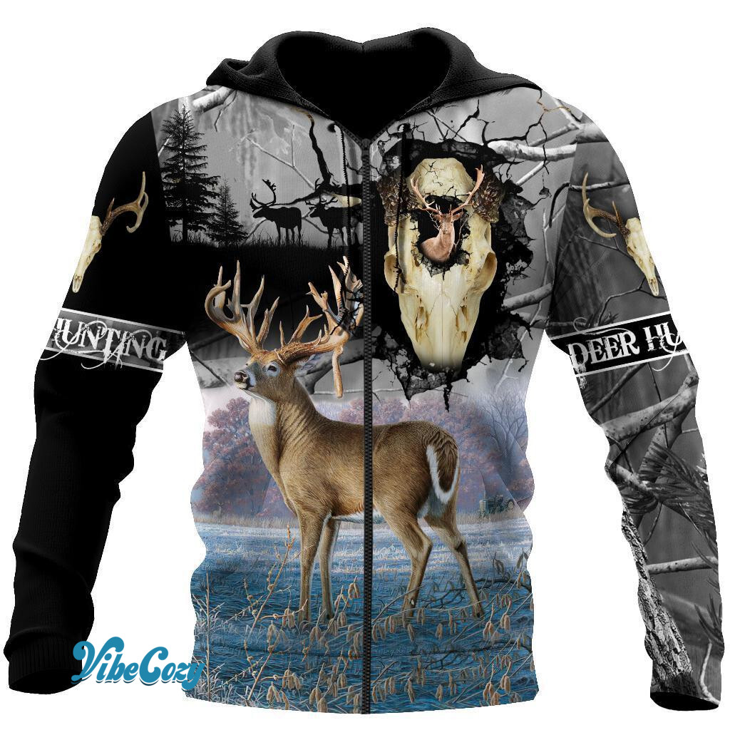 3D All Over Print Deer Hunting Hoodie TN070802