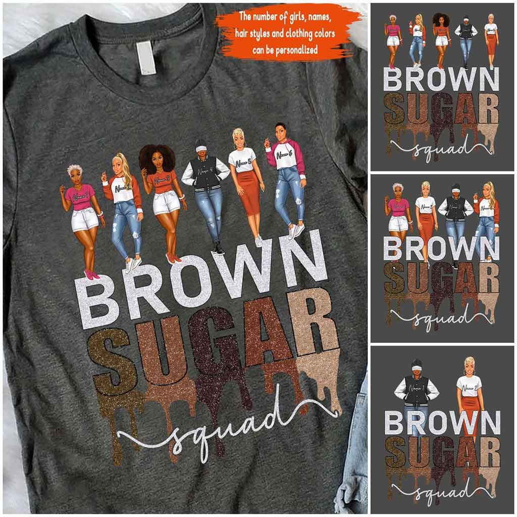 Brown Sugar Squad - African American Personalized T-shirt And Hoodie