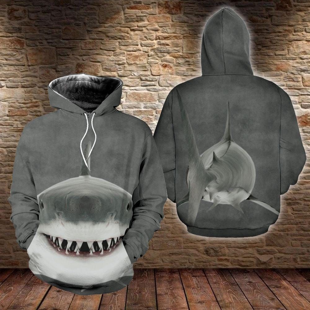Amazing Shark Grey Hoodie 3D All over print #120421h