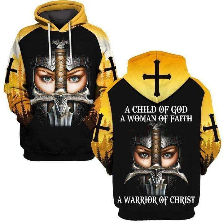 A Child Of God A Woman Of Faith Veteran Hoodie 3D All over print