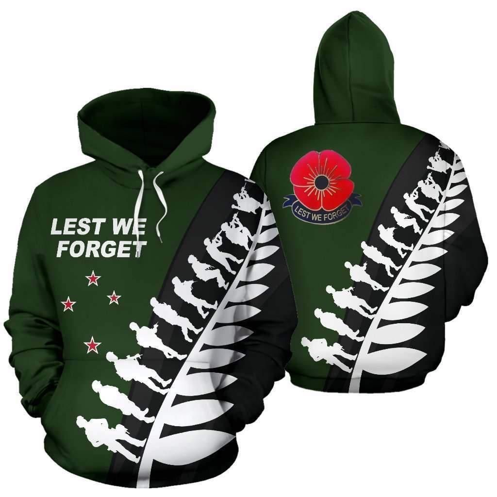 Lest We Forget - New Zealand Hoodie Green HC1008-HC