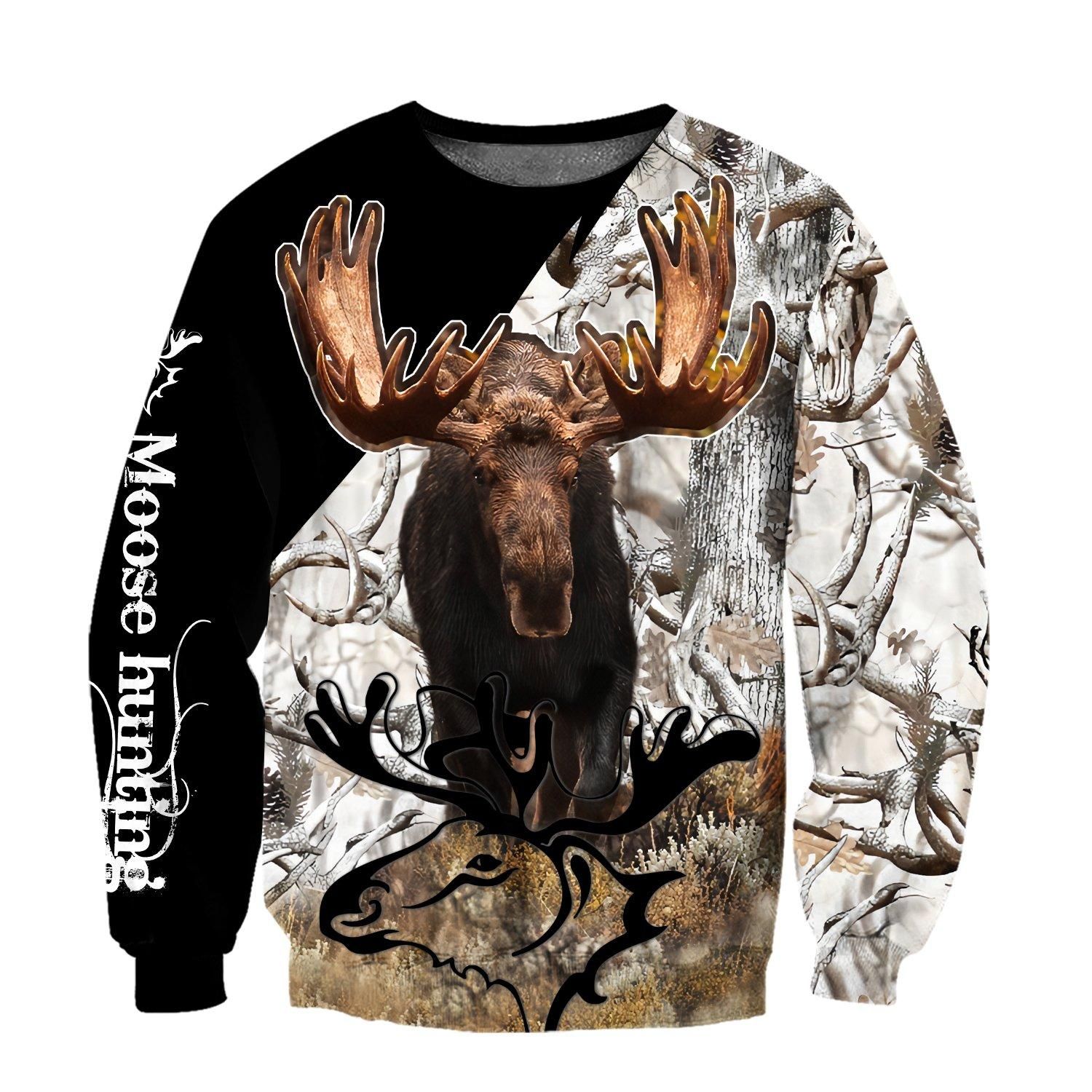 Moose Hunting 3D All Over Print  Hoodie MH180820-DL