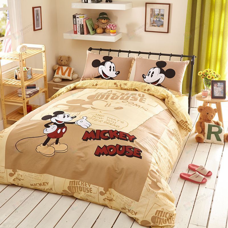 Duvet Covers and Pillow Case set - Disney mickey mouse comics duvet cover bedding set - set 3 pcs (1 duvet cover + 2 pillowcases) / queen