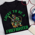 Firefighter lucky to be a firefighter T shirt Hoodie Sweater H97