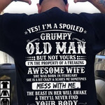 Husband And Wife Grumpy Old Man I'm The Property Of A Freaking Awesome Wife She Was Born In February T Shirt Hoodie Sweater H94