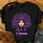 July Black Queen Proud Educated Talented Beautiful T shirt Hoodie Sweater H94