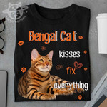 Cats lover bengal cat kisses fix everything T Shirt Hoodie Sweater H94
