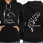 Miniature Schnauzer lover you are my happy place never walk alone 2 Sided T Shirt Sweater Hoodie N98