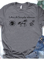 Suns horse footprint i am a simple woman T shirt Hoodie Sweater H97