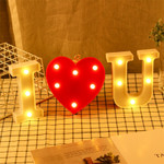 Decorative Letters Alphabet Letter LED Lights Luminous Number Lamp Decoration Battery Night Light Party Baby Bedroom Decoration