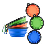 Portable Silicone Pet Dogs Water Bowls For Traveling Collapsible Camping Walking Outdoor Feeding Pet Folding Dish Bowl