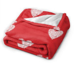 Happy Valentine's Day Heart Red Soft Throw Blanket Lightweight Warm Flannel Fleece Blanket for Couch Bed Sofa Travel Camping