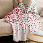 Love Valentine'S Day Heart Falling Romantic Throw Blanket Soft Comfortable Velvet Plush Blankets Warm Sofa Bed Sheets