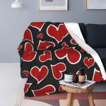 Heart Love Blanket Romantic Valentines Day Wool Throw Blankets Bedroom Sofa Printed Soft Warm Bedspreads 09
