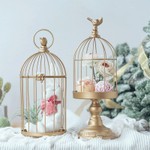Gold Birdcage Crown Decoration Retro Birdcage Decoration Gold Iron Bird Cage Shelf Wedding Table Top Creative Metal Ornaments