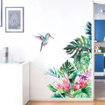 Removable Tropical Leaves Flowers Bird Wall Stickers Mural Decals Wall Paper Bedroom Living Room Decoration Wall Decoration
