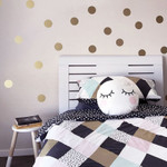 Gold Silver Polka Dots Wall Stickers Gold Circle Wall Decals for Kids Room Home Decor DIY Stickers for Baby Nursery Room
