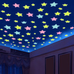 100pcs/lot 3cm 3D Luminous Stars Glow in the Dark Wall Stickers for Kids Room Art Mural Home Decor Star Fluorescent Wall Decals