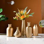 Modern Minimalist Home Living Room Entrance Gold Glass Vase Light Luxury Wind Desktop Flower Container Decorations Ornaments
