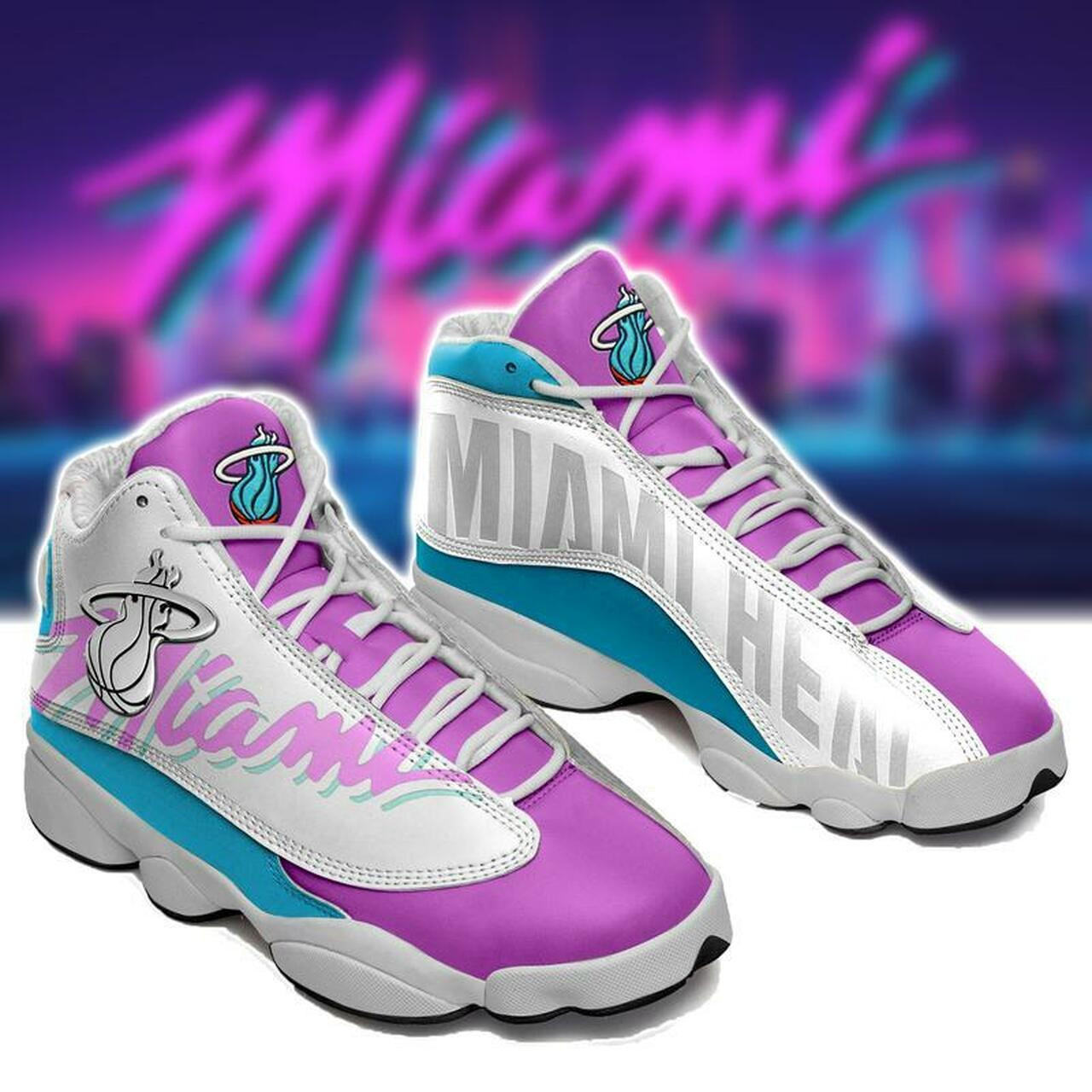 Miami heat basketball air jordan 13 retro sport shoes custom shoes 15