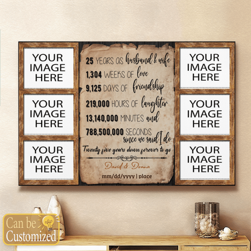 Personalized gift for 25th wedding anniversary best gift for couple canvas print