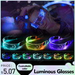 EL Colorful Luminous Glasses For Music Festival Bar KTV Valentine's Day Party Decoration LED Glasses Festival Performance Props