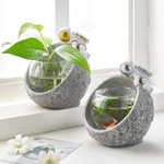 Creative Korean Glass Plant Flower Vase Astronaut Ornaments Vases Hydroponics Decoration Home