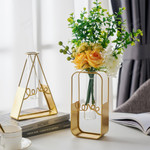 Transparent Glass Vase - Nordic Desktop Decor Metal